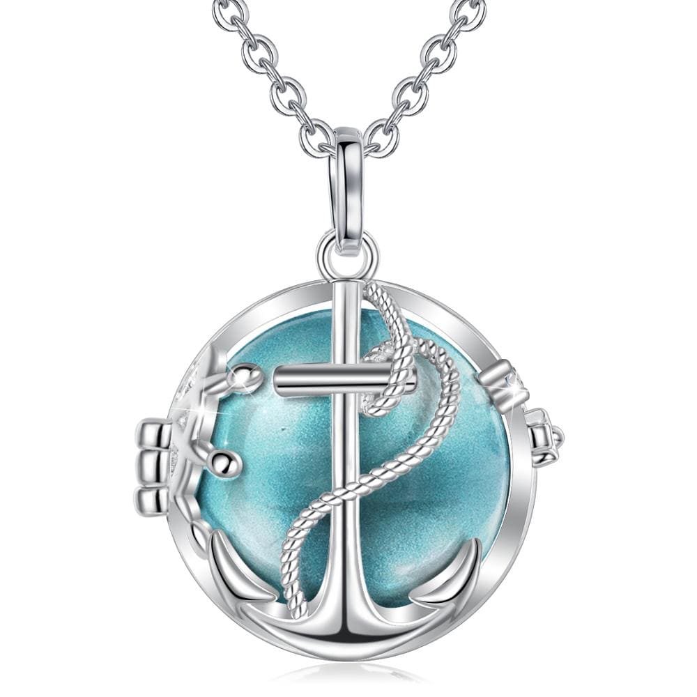 Womens Anchor Necklace - Turquoise
