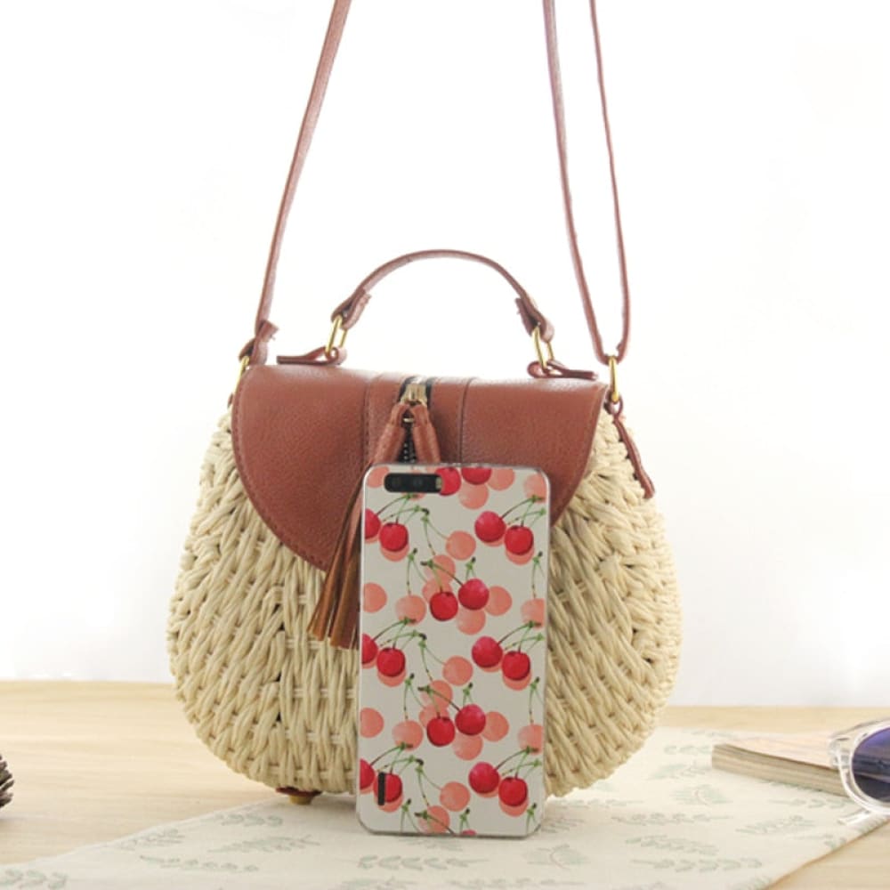 Wood Crossbody Beach Bag