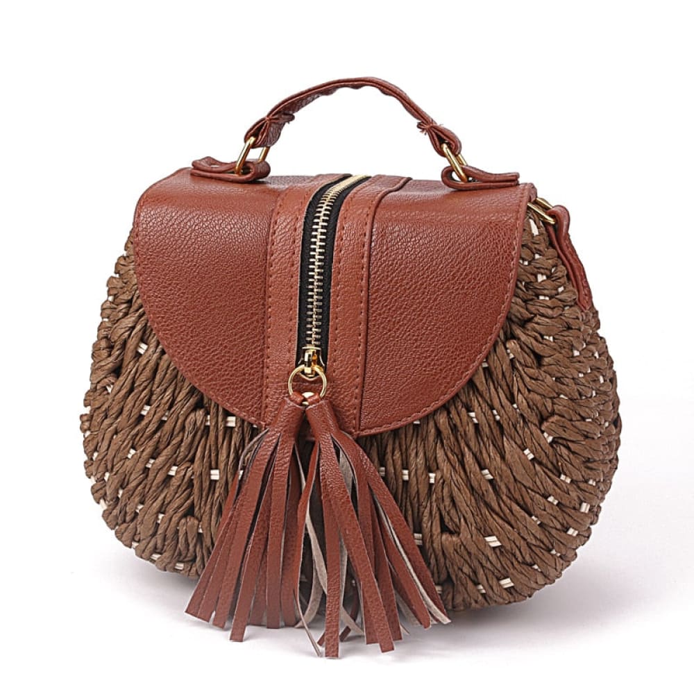 Wood Crossbody Beach Bag