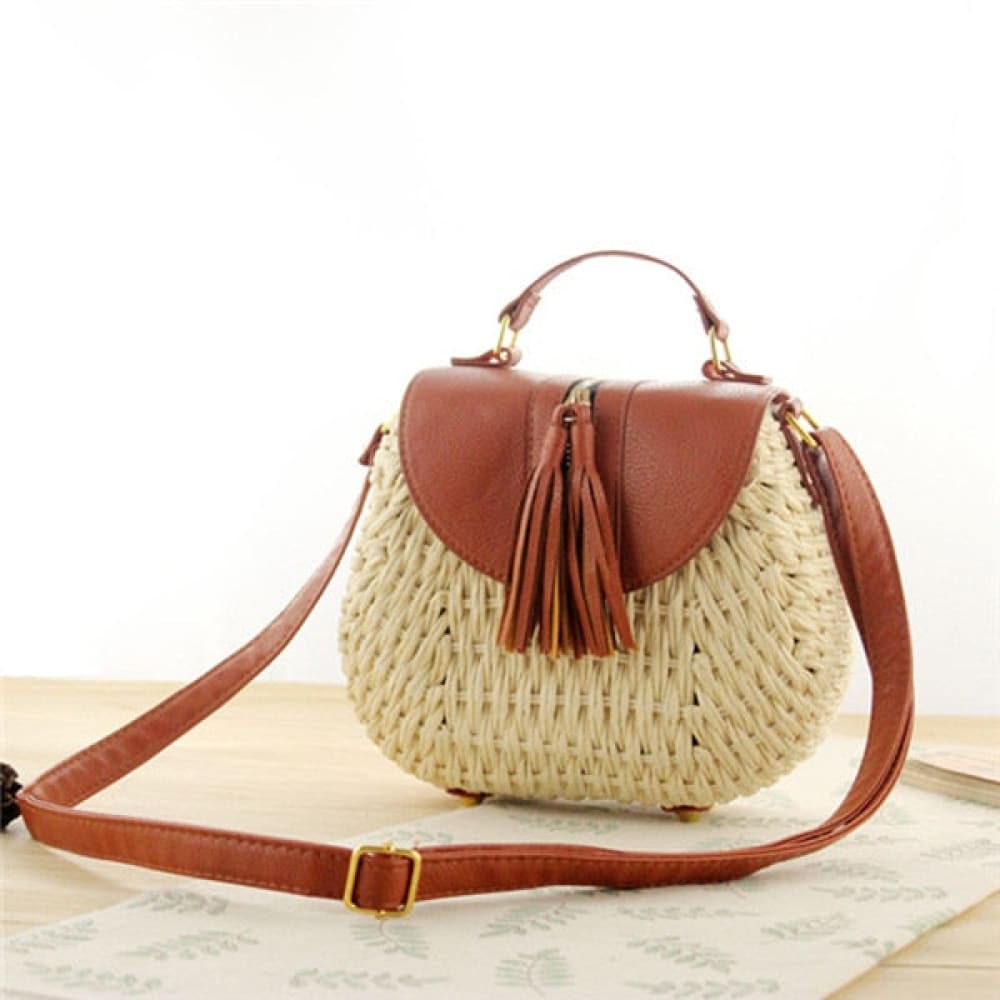 Wood Crossbody Beach Bag