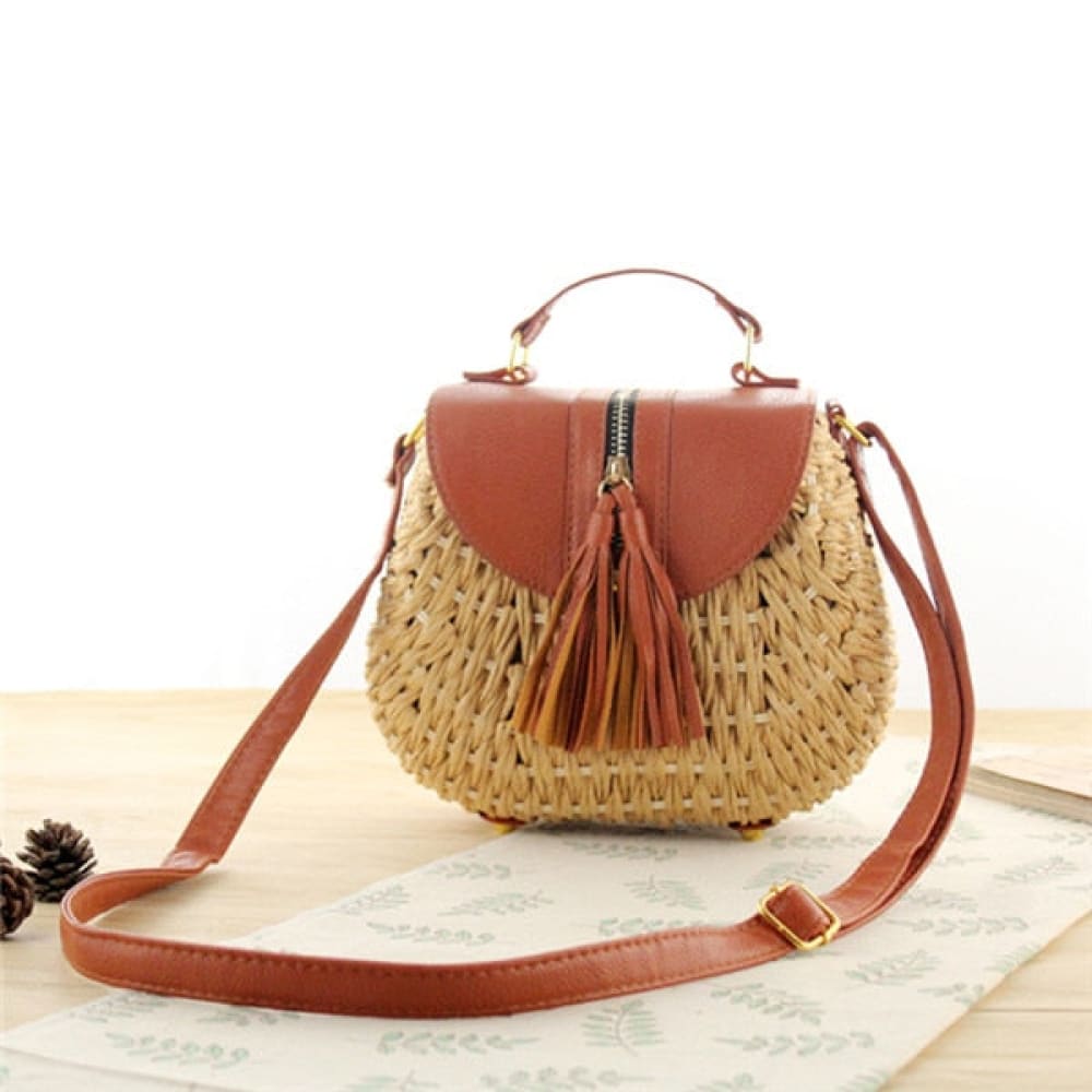 Wood Crossbody Beach Bag