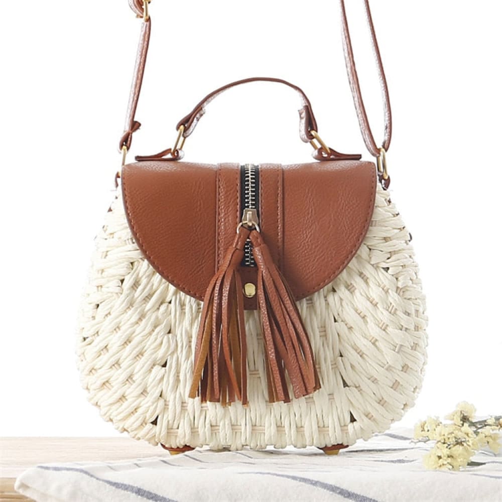 Wood Crossbody Beach Bag