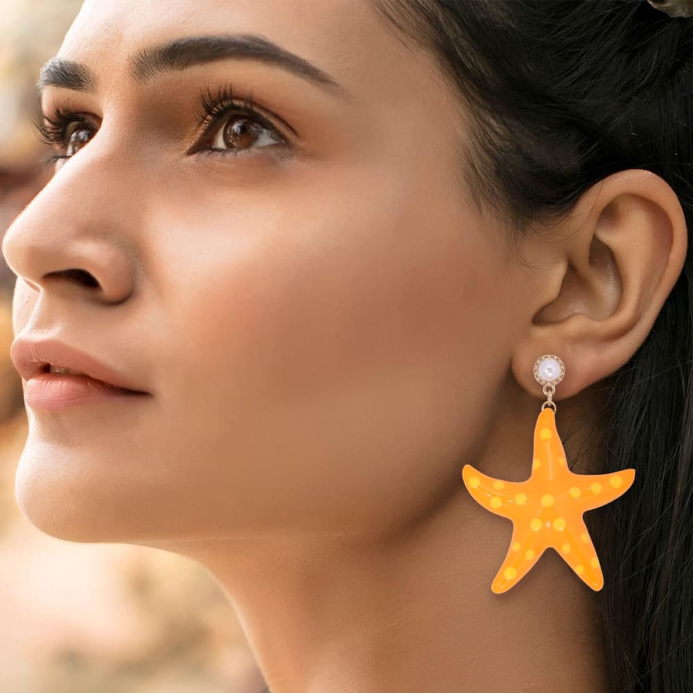 Yellow Starfish Earrings
