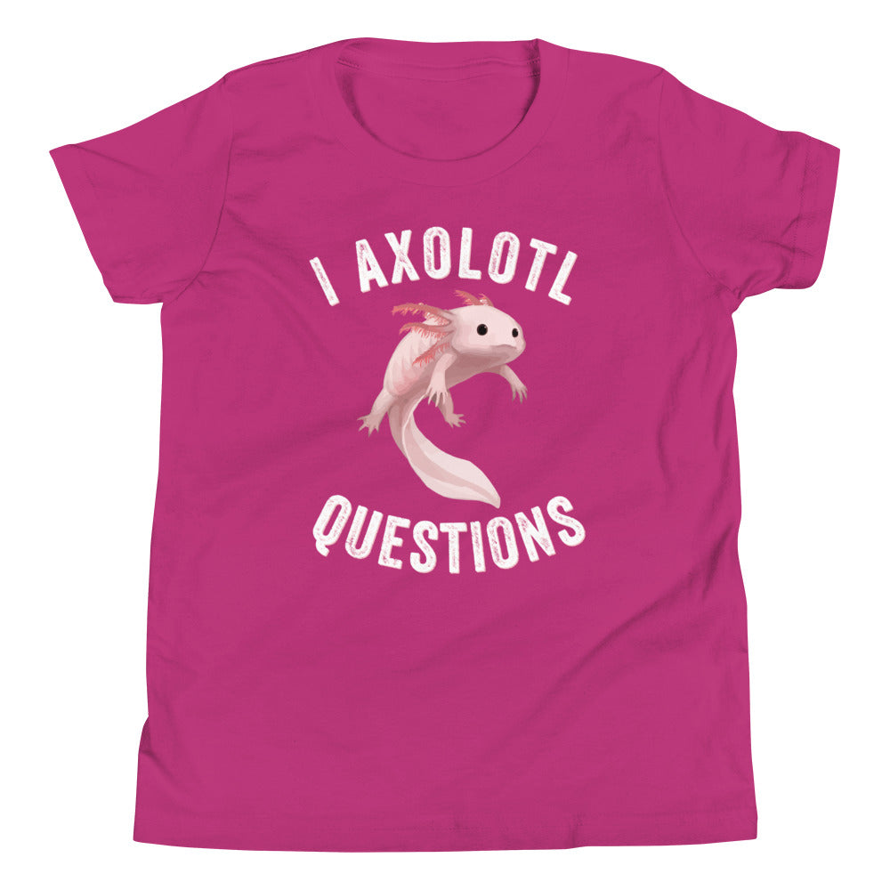 I axolotl questions, Axolotl Fish Youth Shirt, Axolotl Lover Gift, Cute Axolotl Kids Shirt, Axolotl Kids Shirt, Animal Lover kids shirt - Madeinsea©