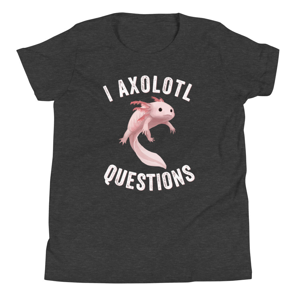 I axolotl questions, Axolotl Fish Youth Shirt, Axolotl Lover Gift, Cute Axolotl Kids Shirt, Axolotl Kids Shirt, Animal Lover kids shirt - Madeinsea©