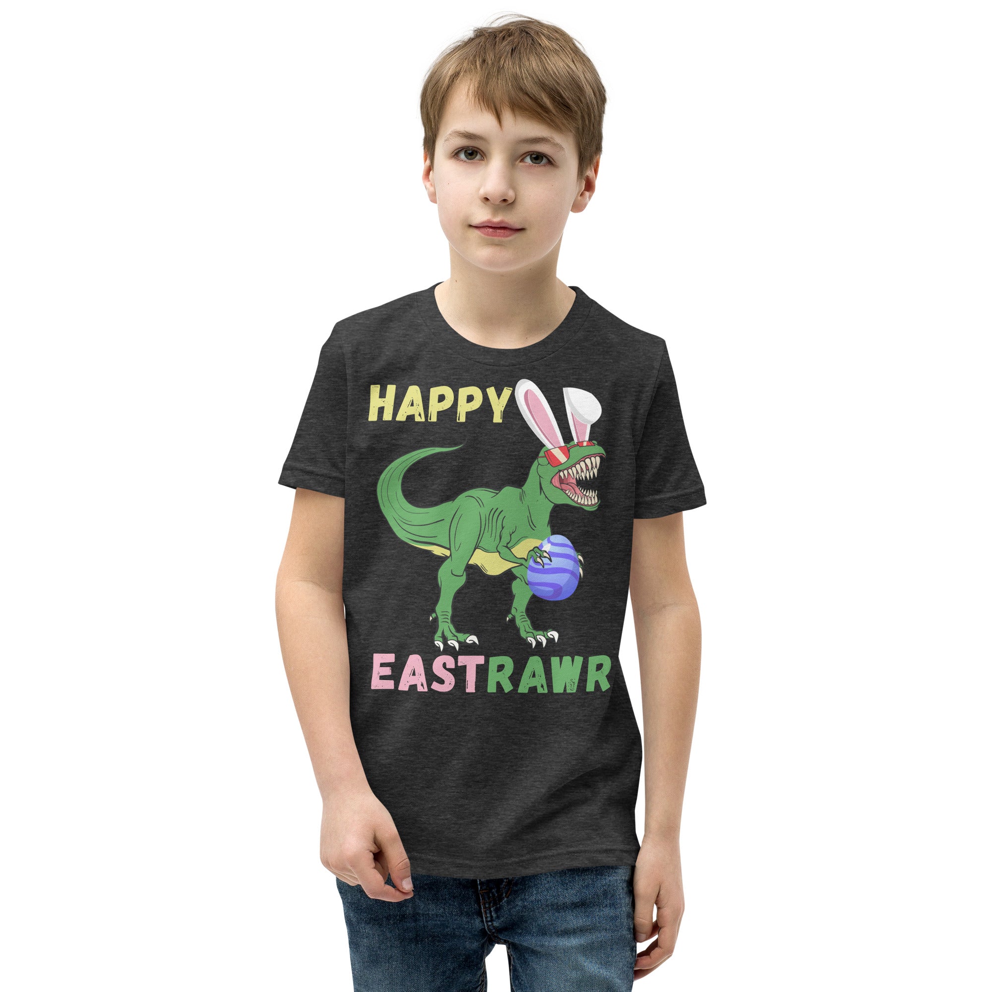 Jungs Ostershirt, Happy EastRawr, Ostern Dinosaurier Shirt, Ostern Dino Shirt für Jungs, Lustiges Dino Kinder T-Shirt, Jungen Ostergeschenk, Ostern T Rex