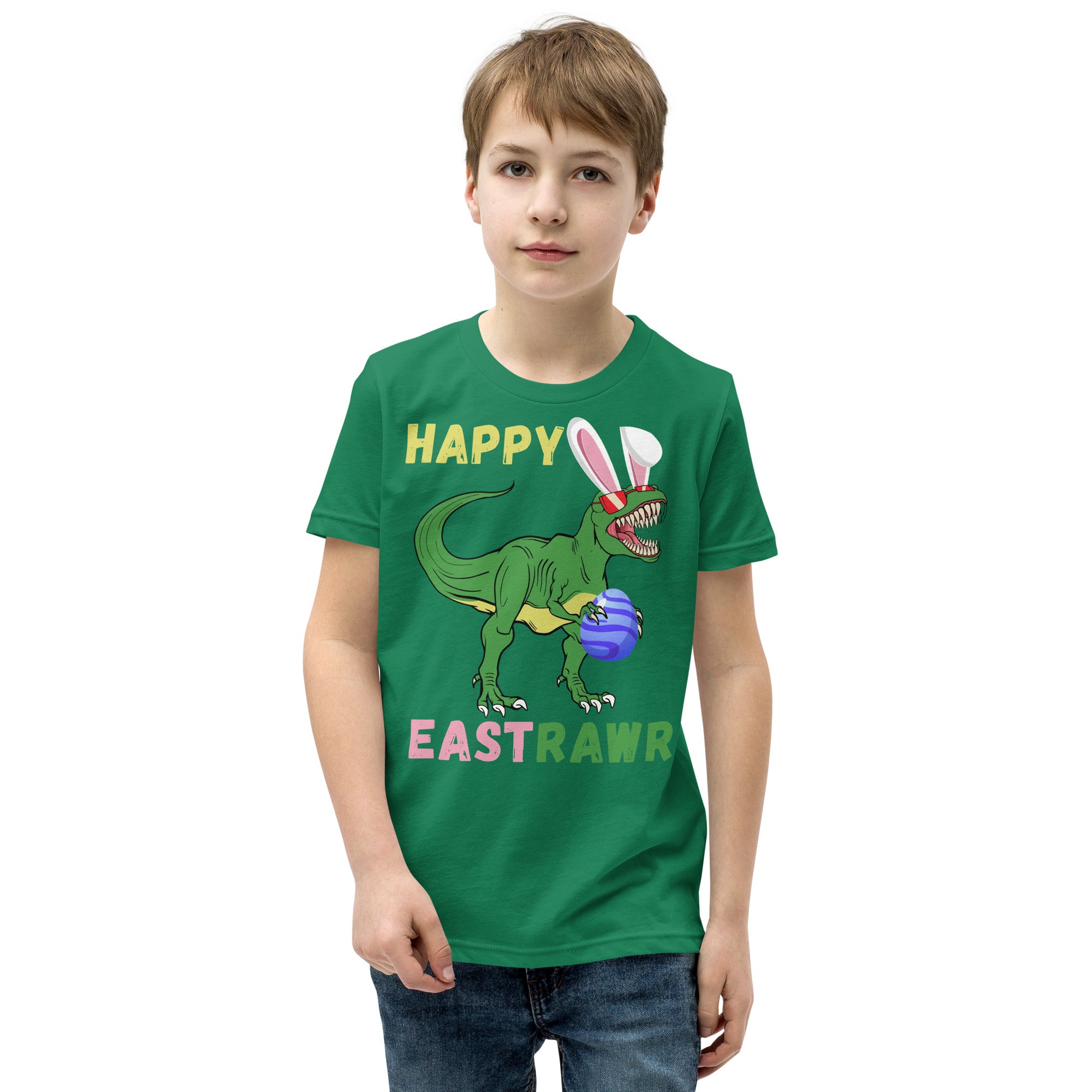 Jungs Ostershirt, Happy EastRawr, Ostern Dinosaurier Shirt, Ostern Dino Shirt für Jungs, Lustiges Dino Kinder T-Shirt, Jungen Ostergeschenk, Ostern T Rex