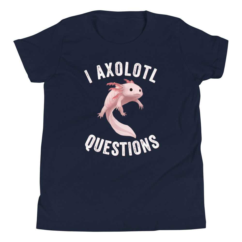 I axolotl questions, Axolotl Fish Youth Shirt, Axolotl Lover Gift, Cute Axolotl Kids Shirt, Axolotl Kids Shirt, Animal Lover kids shirt - Madeinsea©