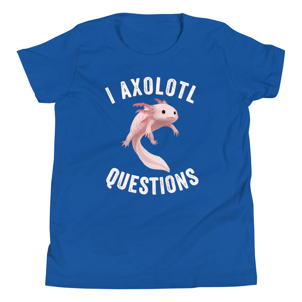 I axolotl questions, Axolotl Fish Youth Shirt, Axolotl Lover Gift, Cute Axolotl Kids Shirt, Axolotl Kids Shirt, Animal Lover kids shirt - Madeinsea©