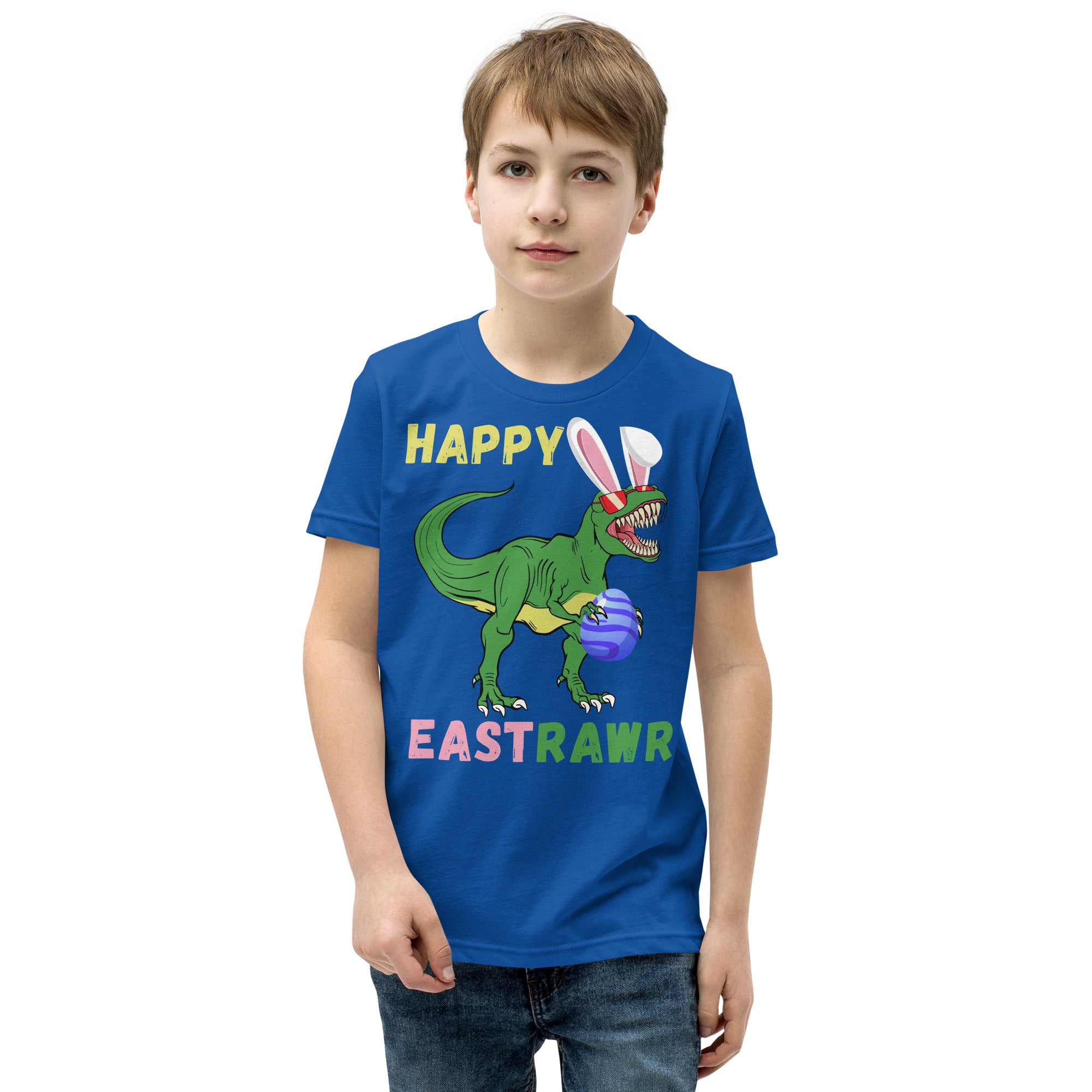 Jungs Ostershirt, Happy EastRawr, Ostern Dinosaurier Shirt, Ostern Dino Shirt für Jungs, Lustiges Dino Kinder T-Shirt, Jungen Ostergeschenk, Ostern T Rex