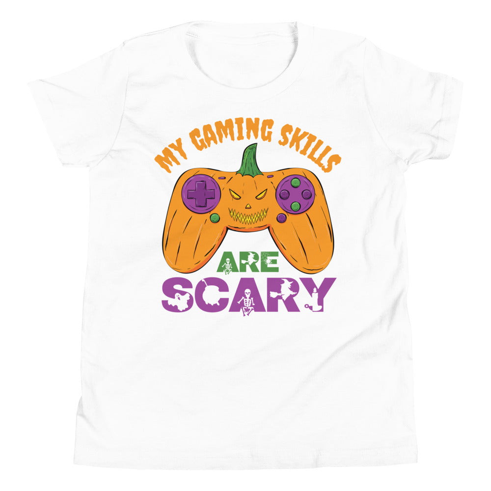 My Gaming Skills Are Scary, Funny Halloween Boys Girls Gaming Shirt, Pumpkin Video Gamer Controller Shirt, Halloween Gamer Costume T Shirt - Madeinsea©