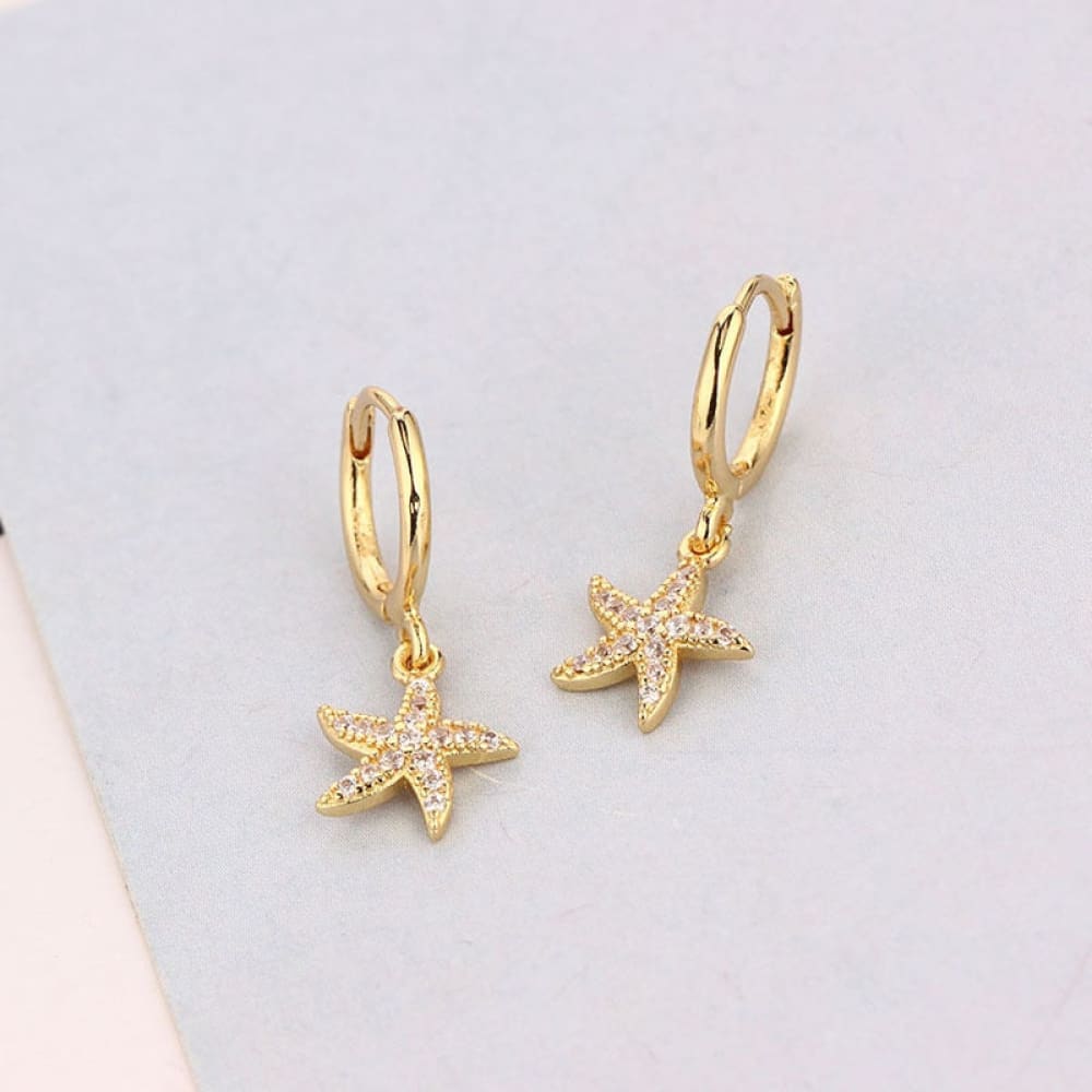 Zircon Starfish Earrings